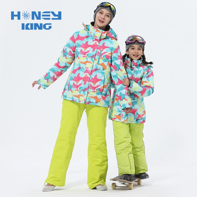 어머니 여자 스키복, 따뜻한 방수 바람막이 어린이 스키 스노우보드 재킷 + 바지 겨울 성인 키즈 스키 의류 슈트